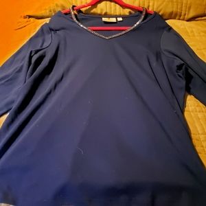 Quacker Factory Sprkle V Neck Top